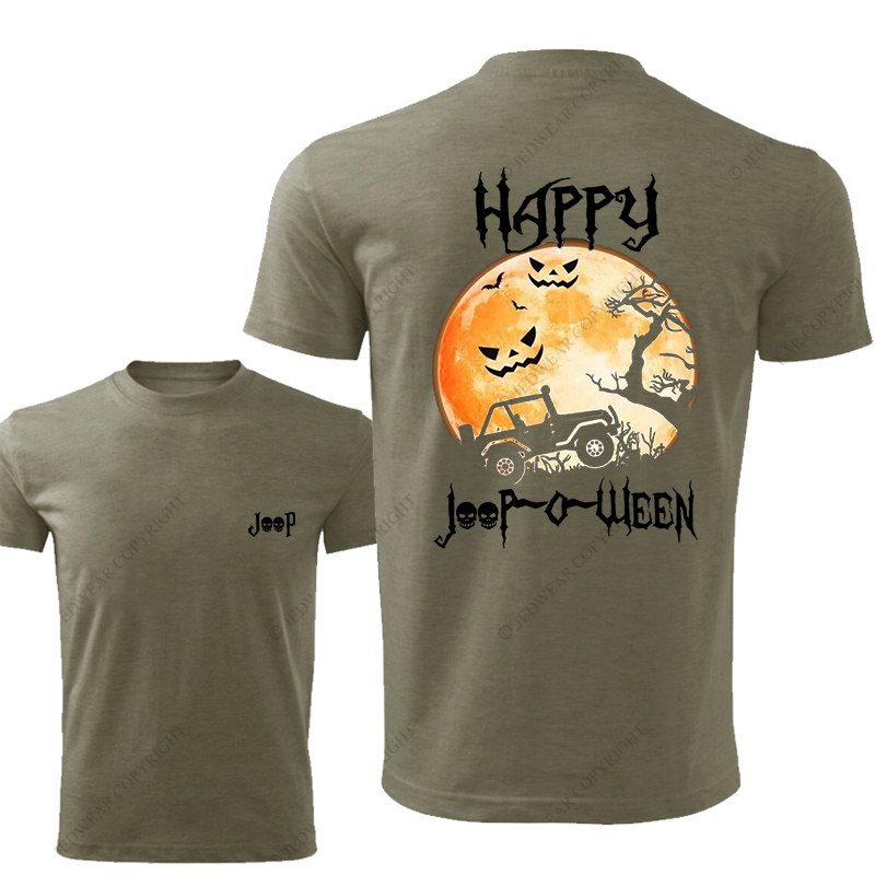 Halloween Four-Wheel Vehicle Driving At Night Pumpkin JP T-Shirt