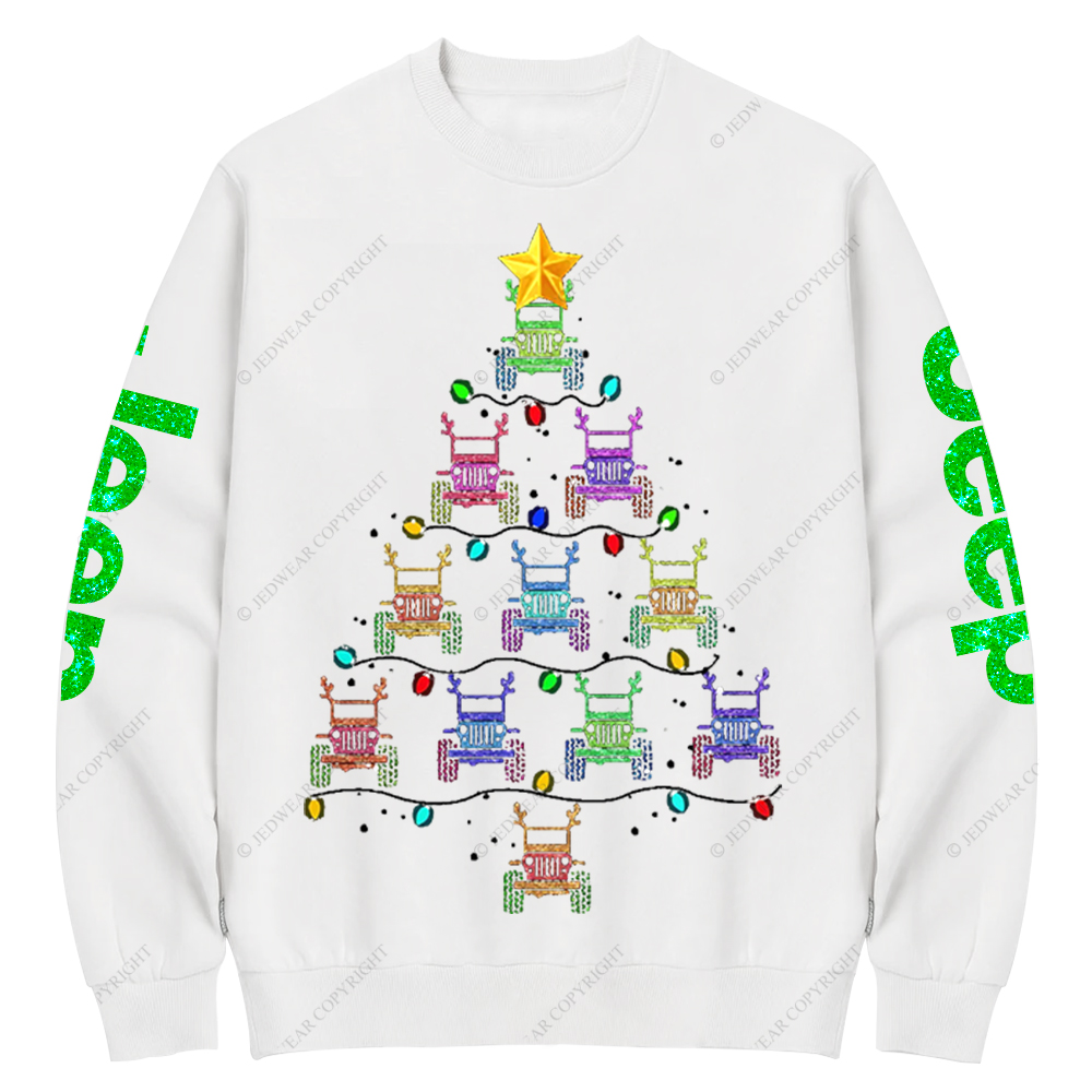 Bling Car Merry Christmas Jp Crew Neck Sweatshirt