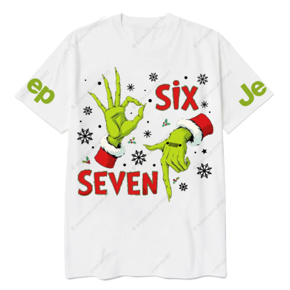 Viral Six Seven Christmas Meme Funny Internet Joke  Jp T-Shirt