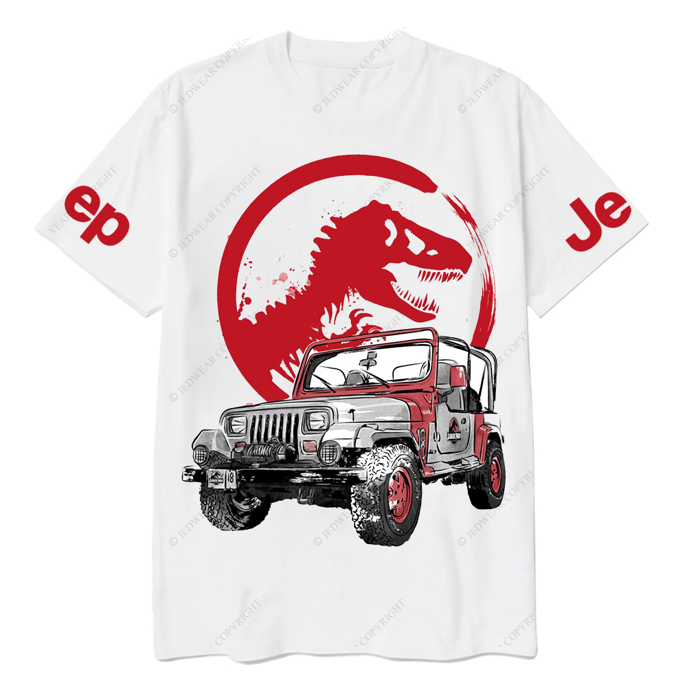 Dinosaur On The Back Of An Off-Road Vehicle Jp T-Shirt