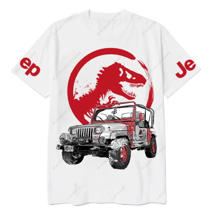 Dinosaur On The Back Of An Off-Road Vehicle Jp T-Shirt
