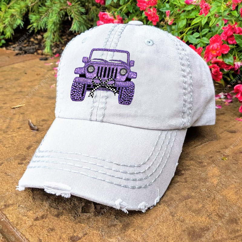 Girl Purple Car Bling Bling Jp Baseball Cap