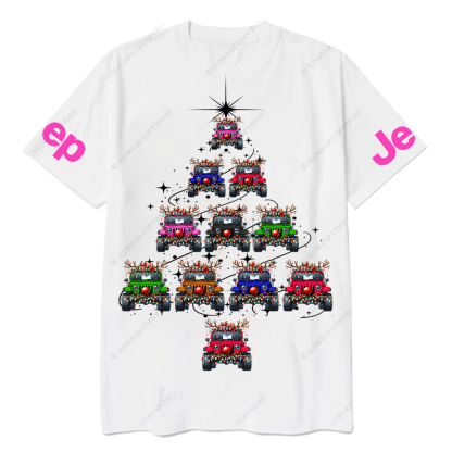 Colorful Lights Merry Christmas Tree Jp T-Shirt