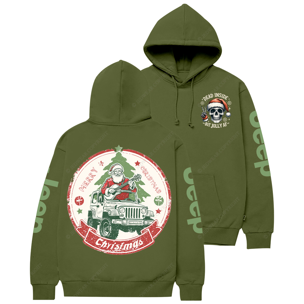 Dead Inside But Jolly Af Merry Christmas Jp Casual Hoodie
