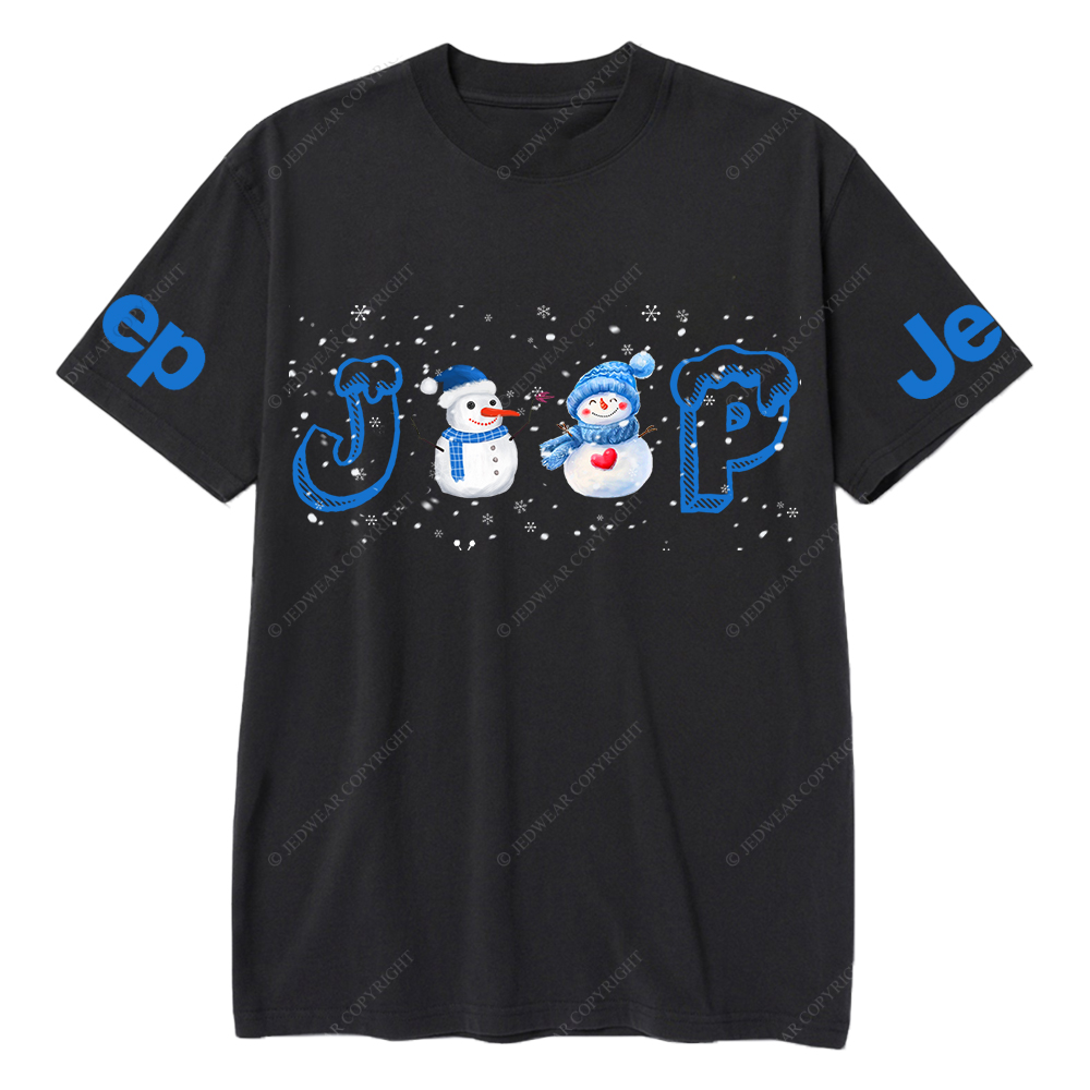 Merry Christmas Snowman Blue Jp T-Shirt