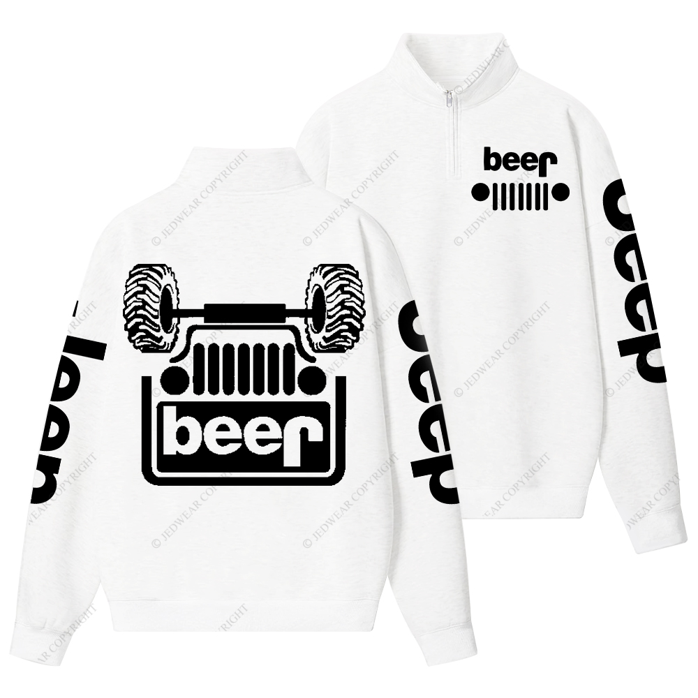 Funny Retro Beer Lover Jp Half-Zip Jacket Sweatshirt