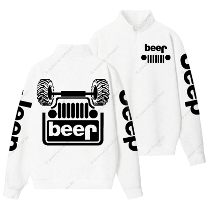 Funny Retro Beer Lover Jp Half-Zip Jacket Sweatshirt