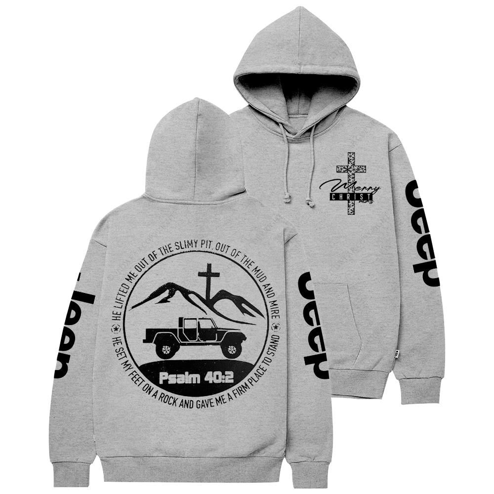 Merry Christmas Religion The Lifted Me Out Of The Slimy Pit Psalm 40:2 Jp Casual Hoodie