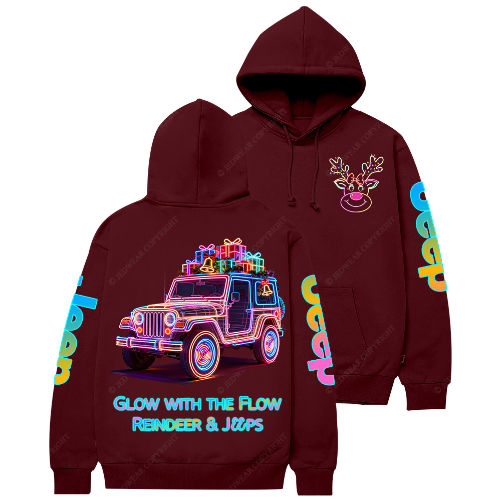 Glow With The Flow Reindeer Jp Casual Hoodie