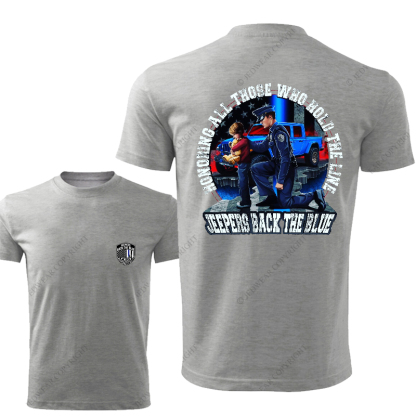 Policeman Honoring All Those Who Hold The Line Jeepers Back The Blue Jp T-Shirt