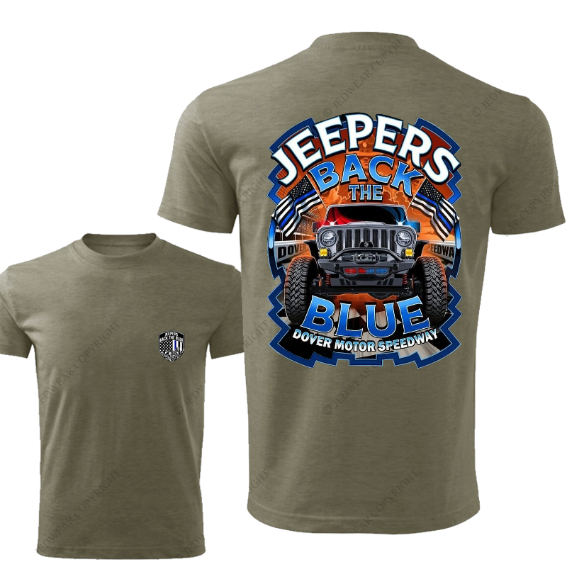 Policeman Jeepers Back The Blue  Dover Motor Speedway Jp T-Shirt