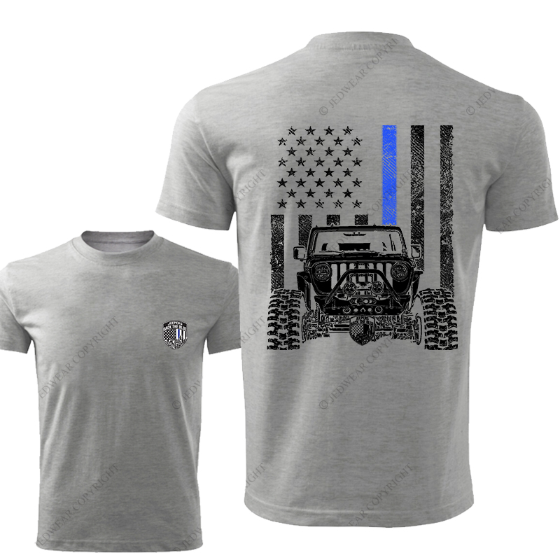 American Flag Policeman  The Blue Line Police Badge Jp T-Shirt