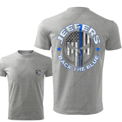 Policeman Jp Back The Blue Police Skull Police badge T-Shirt