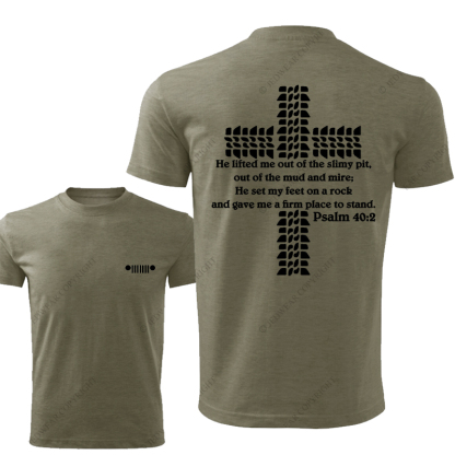 Religion Cross Jesus Bible Wheelmarks  Psalm Jp T-Shirt