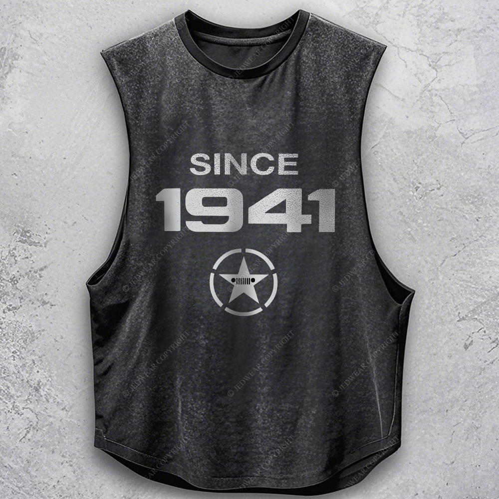 Vintage Military Star Circle Since 1941 Jp - Men Tank