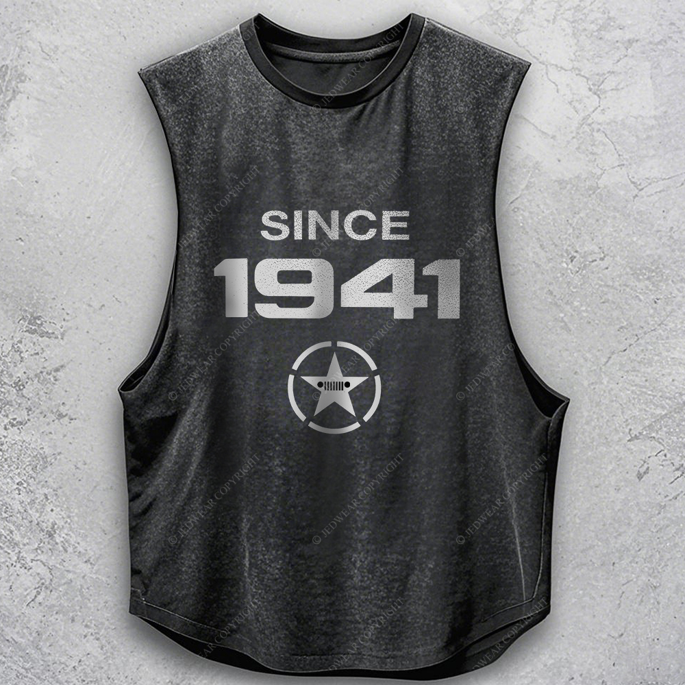 Vintage Military Star Circle Since 1941 Jp - Men Tank