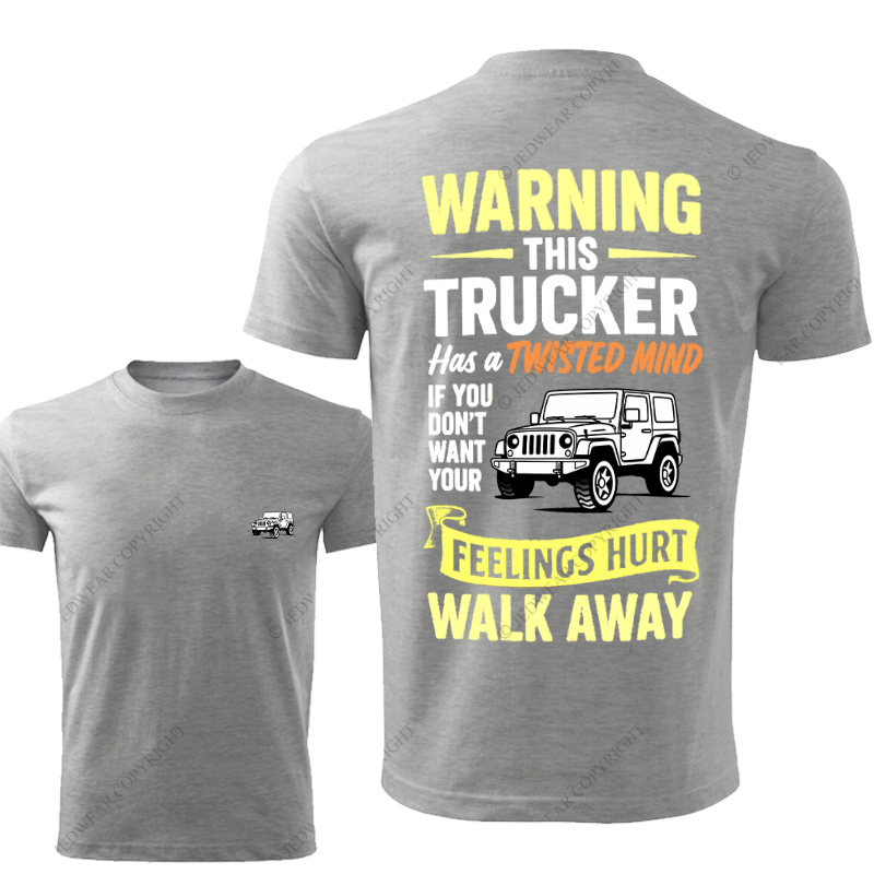 Warning Twisted Mind Trucker Apparel Funny Quote T-Shirt Jp T-Shirt