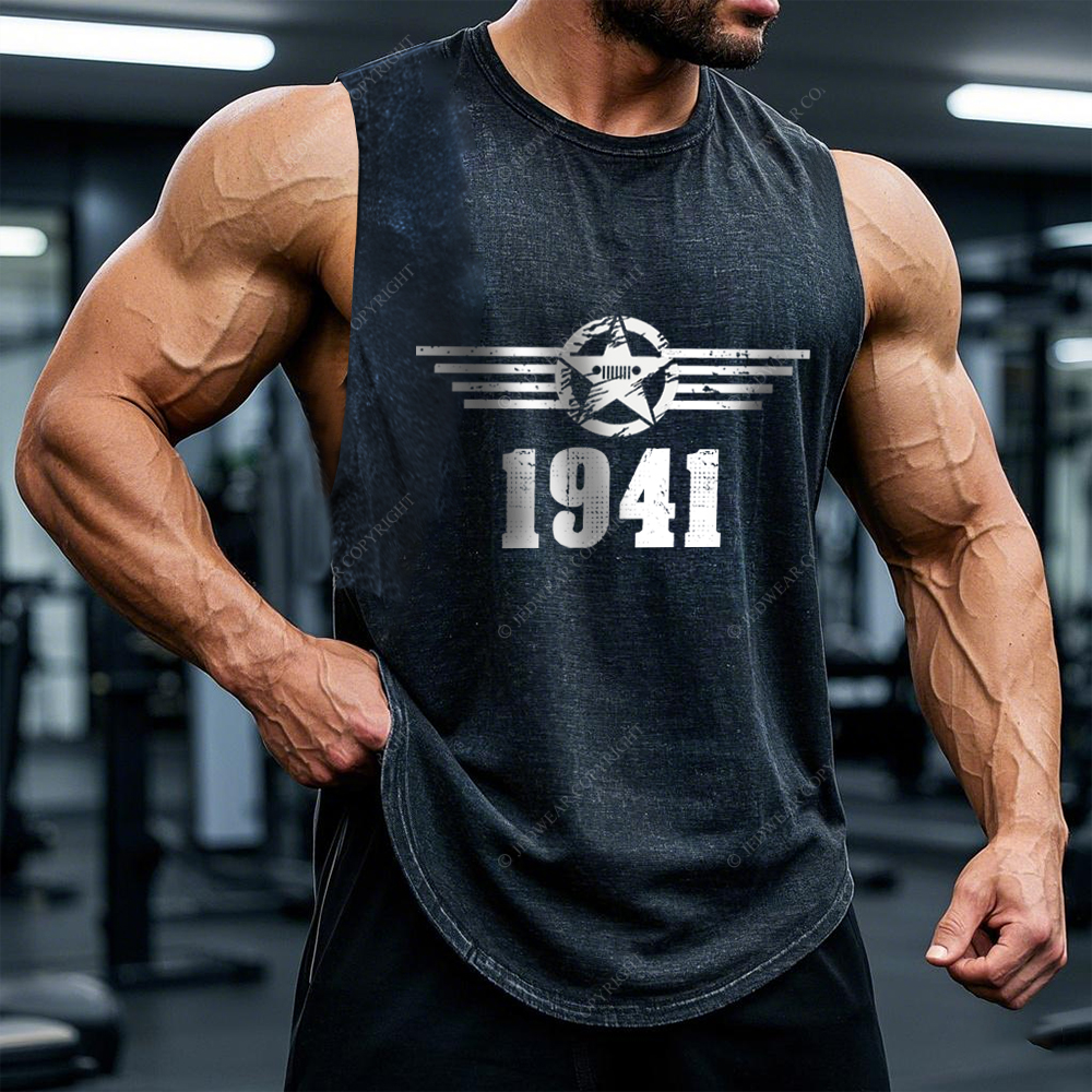 Since 1941 Military Star Rectangle Time  Jp - Men Tank