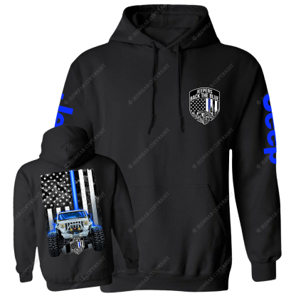 Drivers Back The Blue American Flag Policeman Police Car Badge Jp Casual Hoodie
