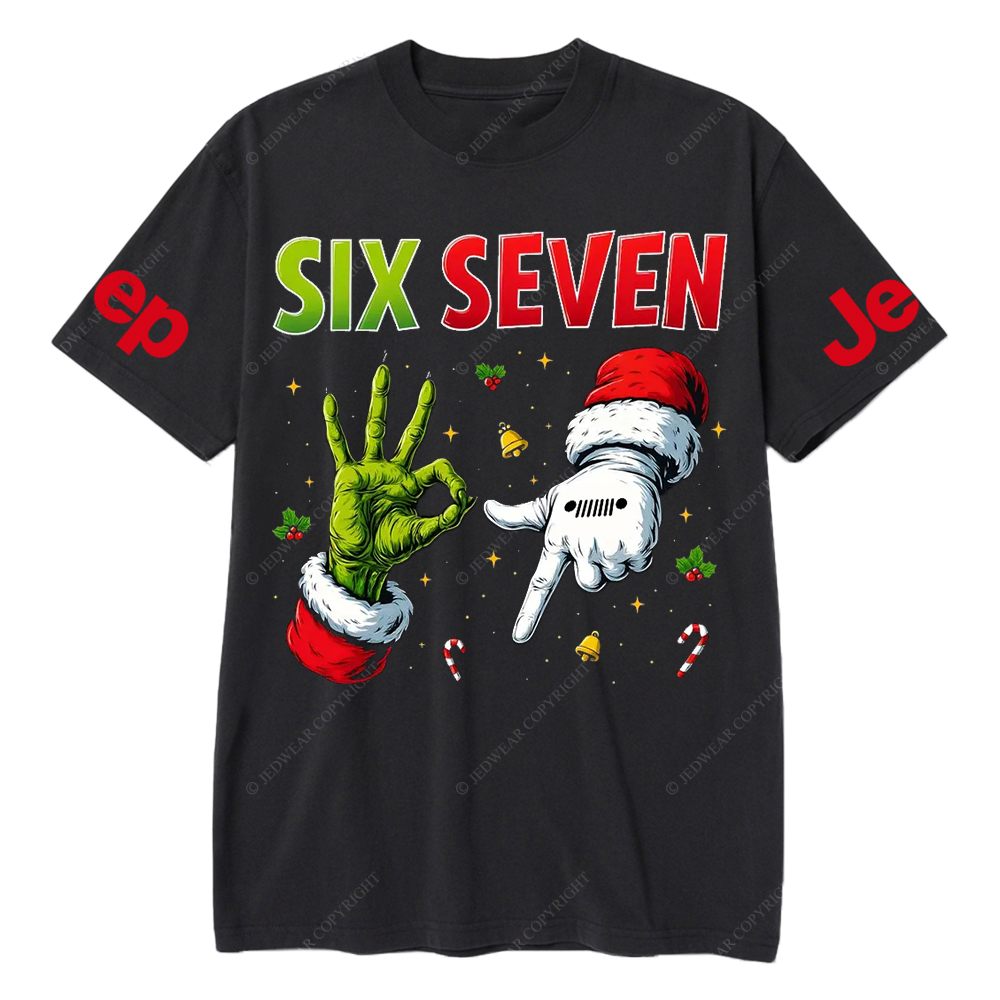 Six Seven Christmas Slang Xmas Meme Funny Number Jp T-Shirt