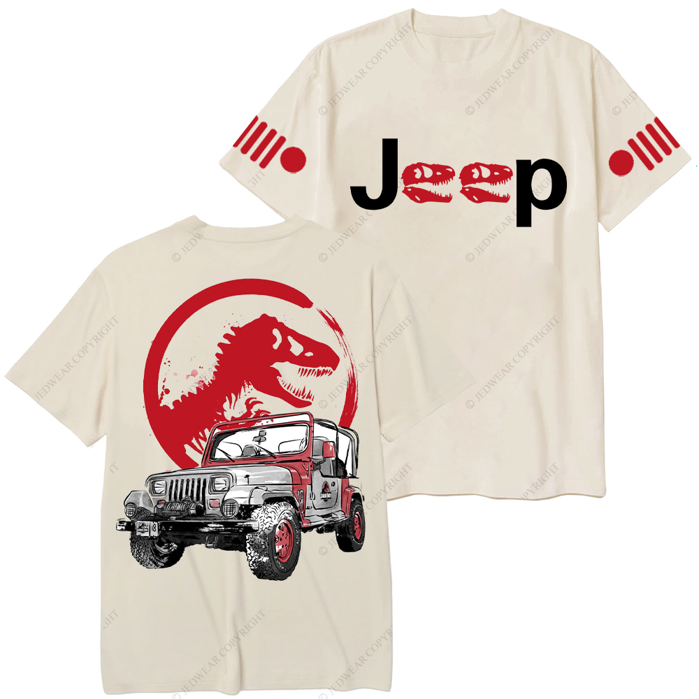 Dinosaur On The Back Of An Off-Road Vehicle Jp T-Shirt
