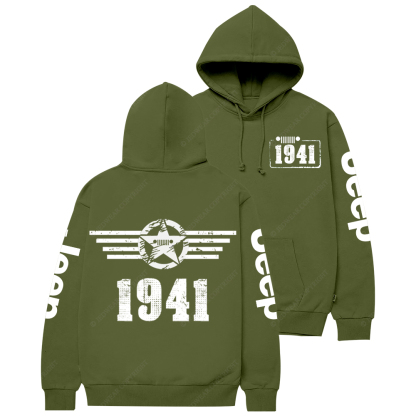 Since 1941 Military Star Rectangle Time Jp Casual Hoodie