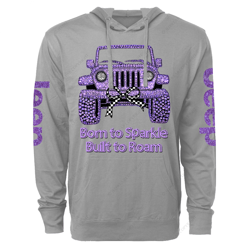 Girl Purple Car Bling Bling Jp Oversized Lightweight Hoodie   