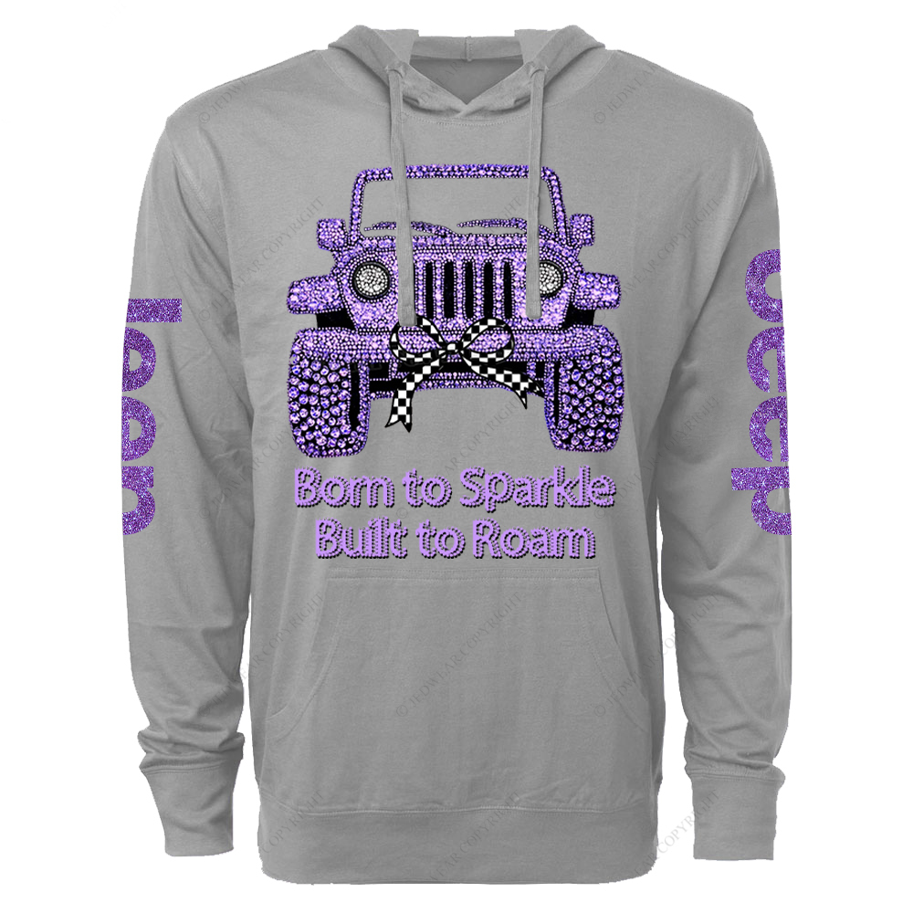 Girl Purple Car Bling Bling Jp Oversized Lightweight Hoodie   