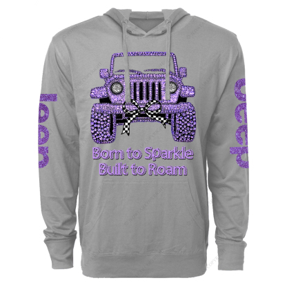 Girl Purple Car Bling Bling Jp Oversized Lightweight Hoodie   