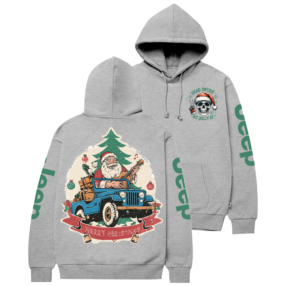 Dead Inside But Jolly Af Merry Christmas Jp Casual Hoodie
