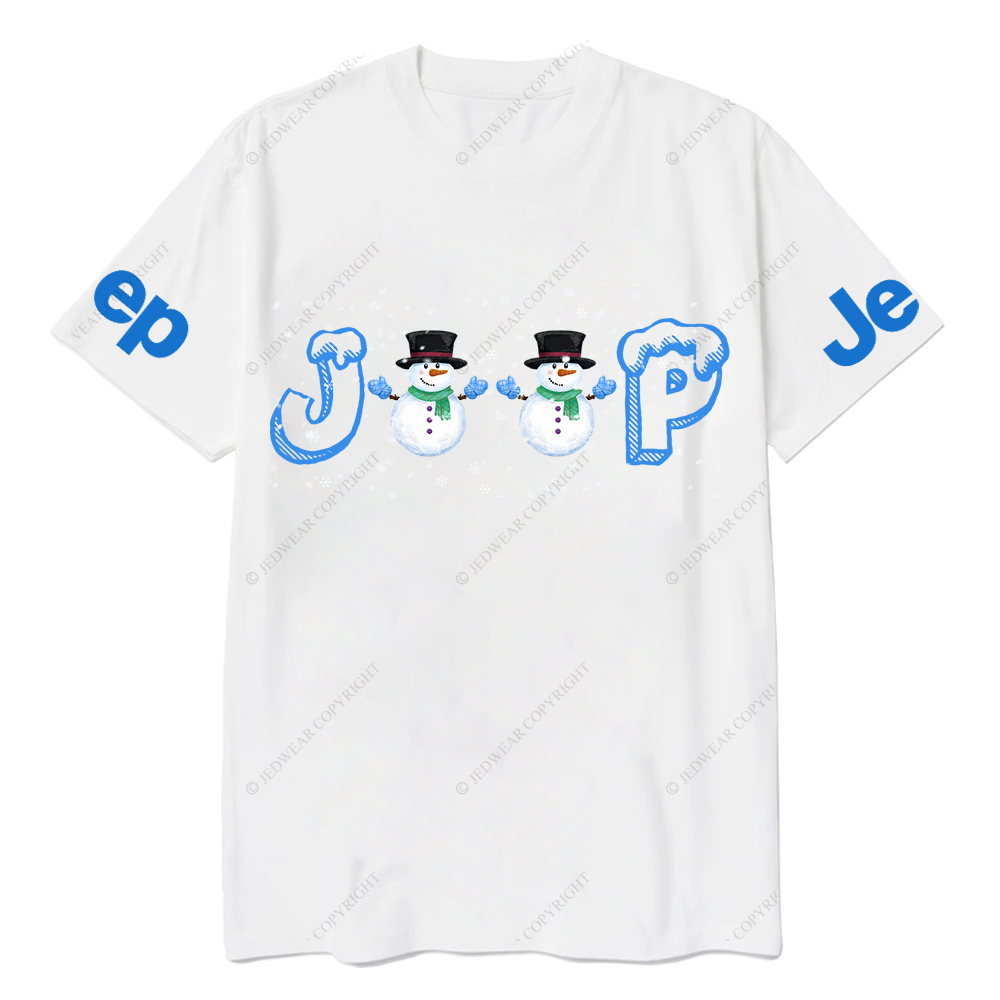 Merry Christmas Snowman Blue Jp T-Shirt