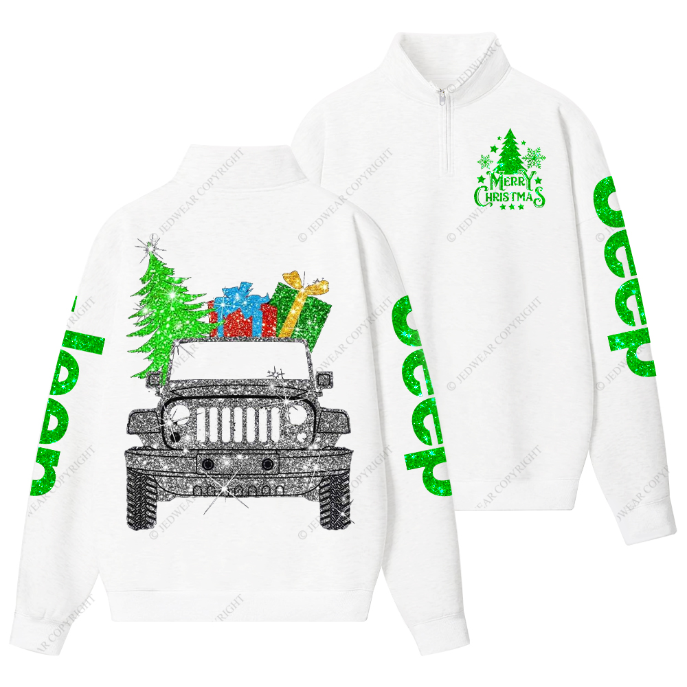 Merry Christmas Bling Jp Half-Zip Jacket Sweatshirt
