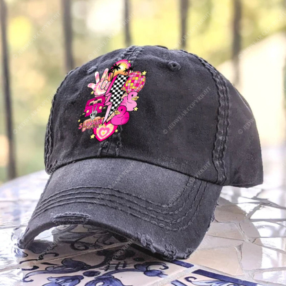 Pink off-Roading Vehicle Sunset Chaser Rubber Duck Jp Baseball Cap