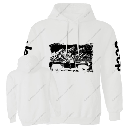 Truck In Mountain Landscape Jp Casual Hoodie