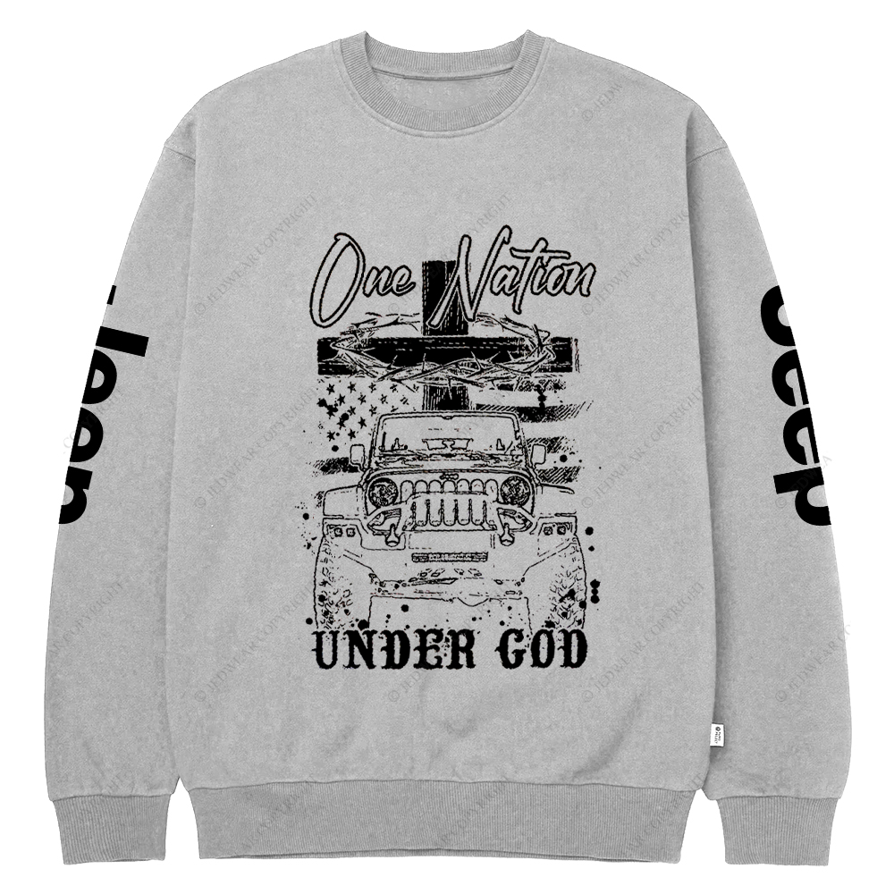 Jesus Religion One Nation Under God Jp Crew Neck Sweatshirt