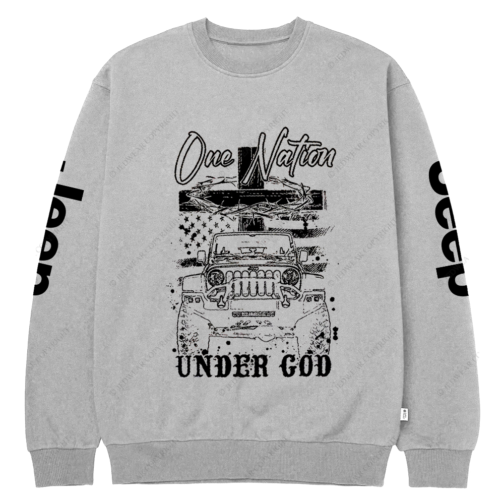 Jesus Religion One Nation Under God Jp Crew Neck Sweatshirt