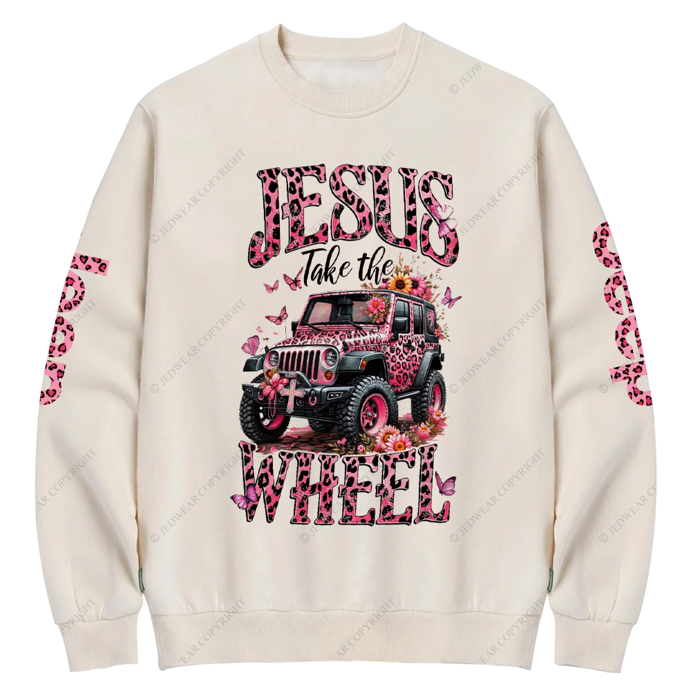 Religion Jesus Take The Wheel Jp Crew Neck Sweatshirt