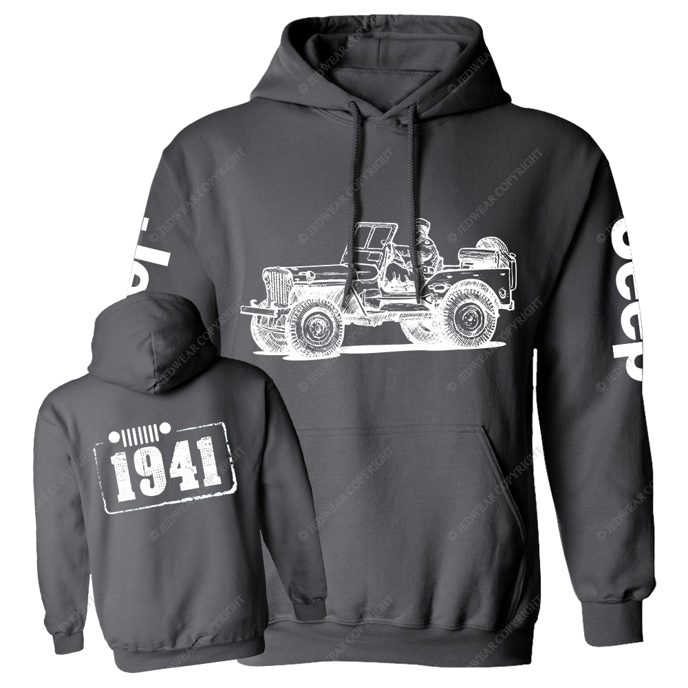 Black And White Sketch Front And Rear Design Since 1941 Jp Casual Hoodie