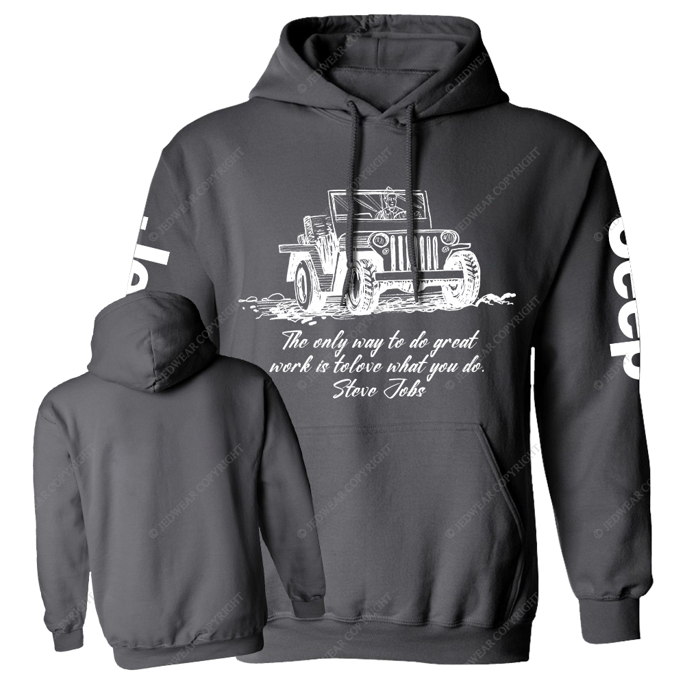 Veterans Off-Road Military Vehicle Black And White Drawing Jp Casual Hoodie