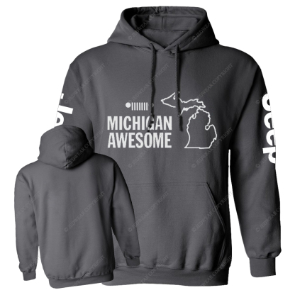 Michigan Awesome Map Of America Jp Casual Hoodie