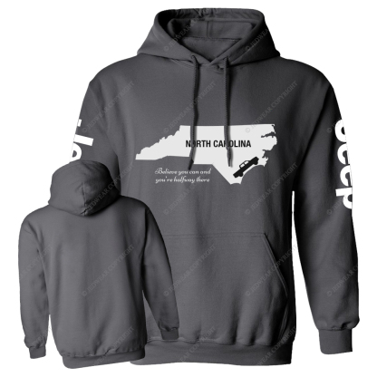 North Carolina State Borders Shape Jp Casual Hoodie