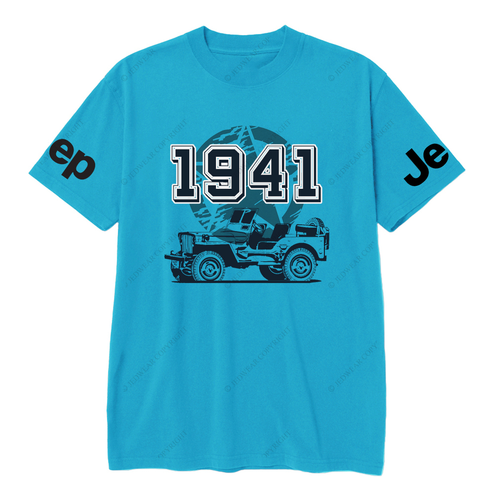 Vintage Military Star Since 1941 Hand Painted 4x4 JP T-Shirt