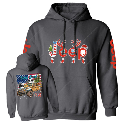 Christmas Elk Sleigh Jp Casual Hoodie