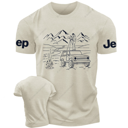 Photographer Standing On The Car Taking Pictures Jp T-Shirt