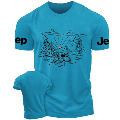 Outdoor Trip Stick Figure Line ArtJp T-Shirt