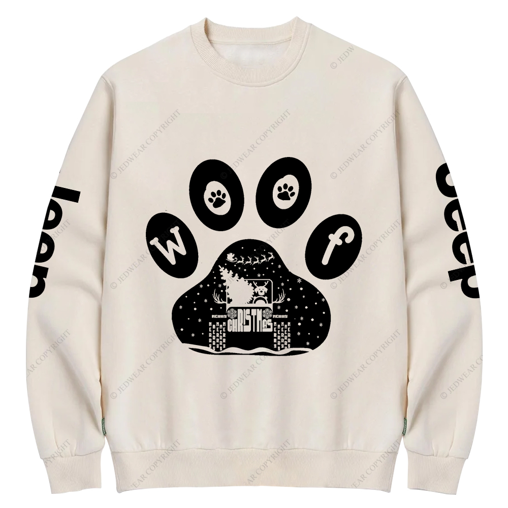 Christmas Dog Paw Reindeer Off-Road Jp Crew Neck Sweatshirt