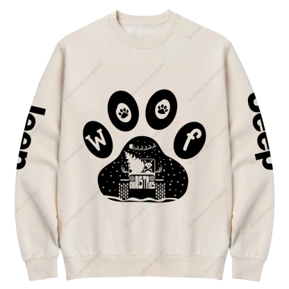 Christmas Dog Paw Reindeer Off-Road Jp Crew Neck Sweatshirt