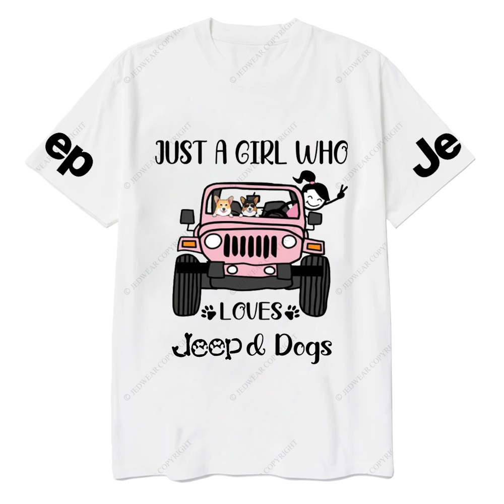 Just A Girl Who Love With Car And Dogs Jp T-Shirt