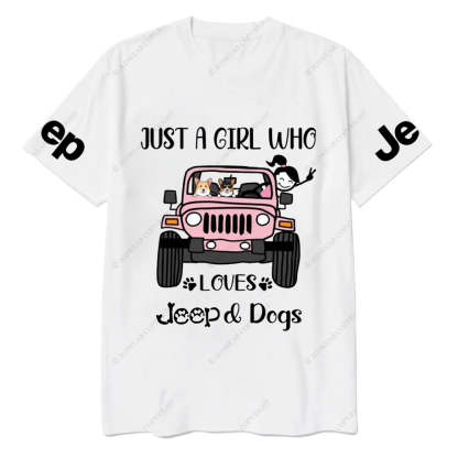 Just A Girl Who Love With Car And Dogs Jp T-Shirt