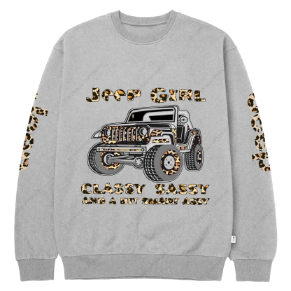 Classy Sassy And A Bit Smart Assy Leopard Print Jp Crew Neck Sweatshirt